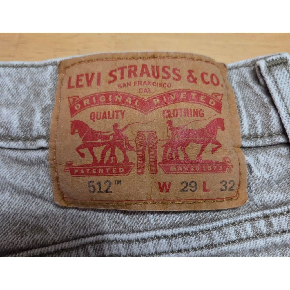 Mens Levi Tapered Leg 512 Slim Acid Wash Brown Denim Jeans 29x32 - Picture 6 of 6